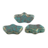 Les perles par Puca® Delos beads Opaque green turquoise bronze 63130/15496